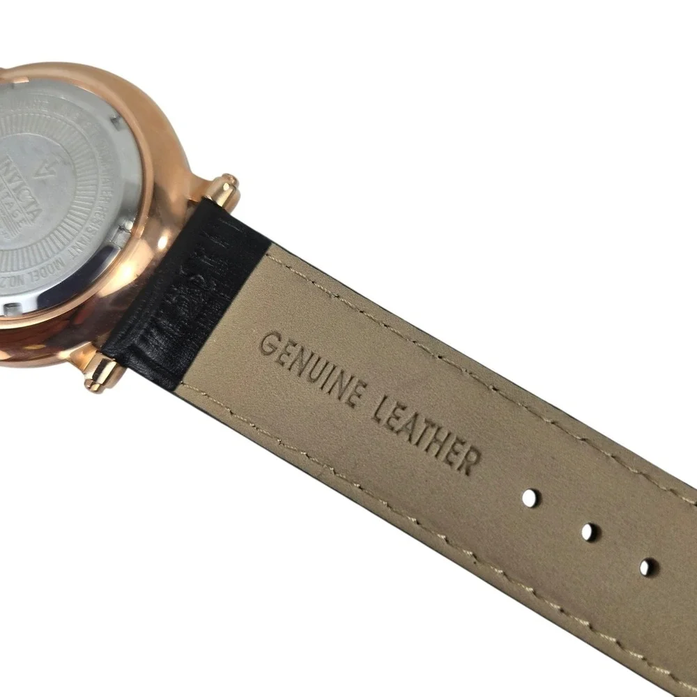 Invicta Vintage Collection Watch 25757 Rose Gold Case Croc Leather Band